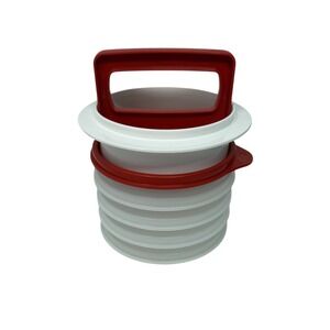 Tupperware Hamburger Press  with 4 Keepers Red